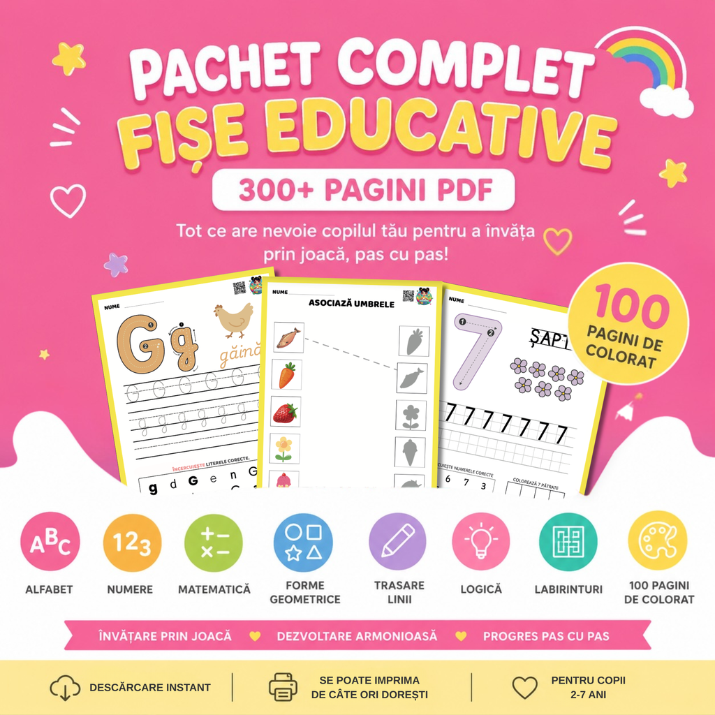 Fise educative PDF 300+